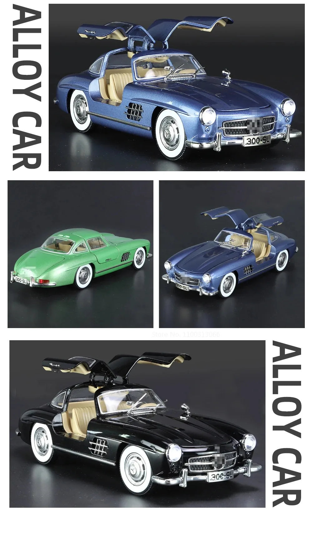 1:24 Scale 300SL GLE350 Toy Sports Car Model Music Light Pull Back Doors Opened Off-road Vehicle Models Ornament Gifts