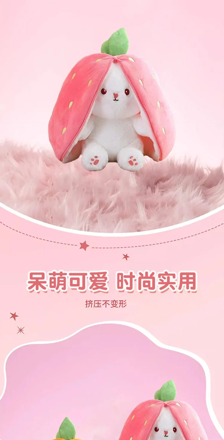 Strawberry Bunny Rabbit Plush Stuffed Doll Toy