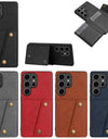 Multi Card Holders Wallet Case for Samsung S25 S24 S23 S22 Ultra Leather Back Phone Cover Cases