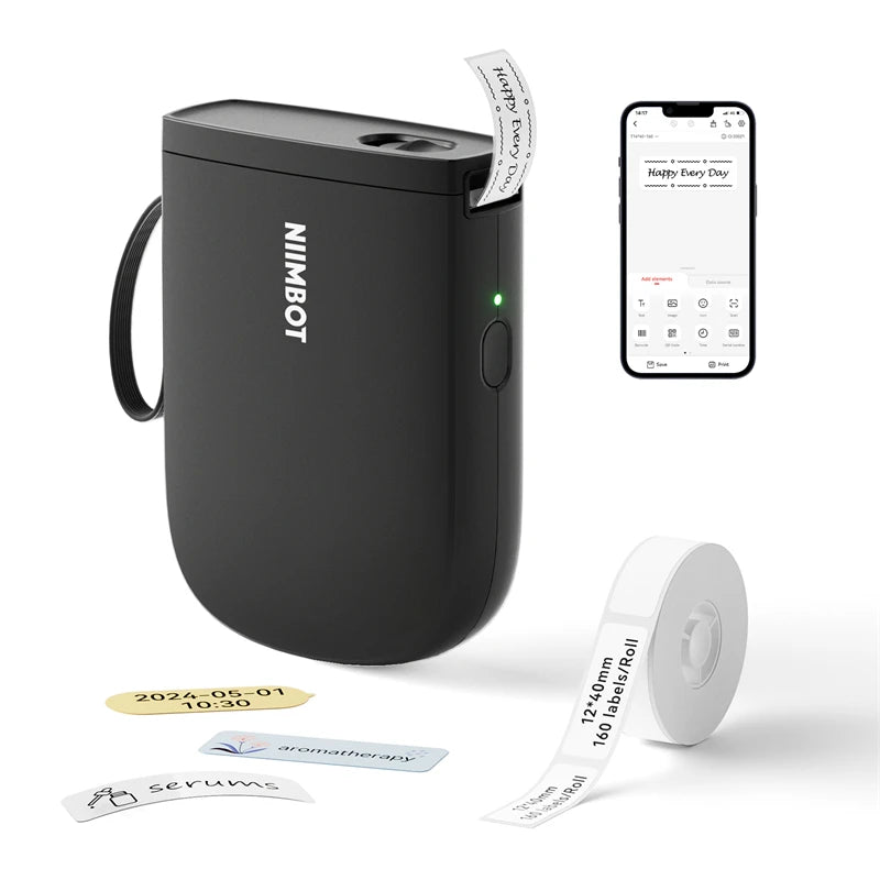 D11 Mini Thermal Label Printer 300DPI, Bluetooth Wireless Sticker Maker Portable Inkless Label Printer for Home & Office