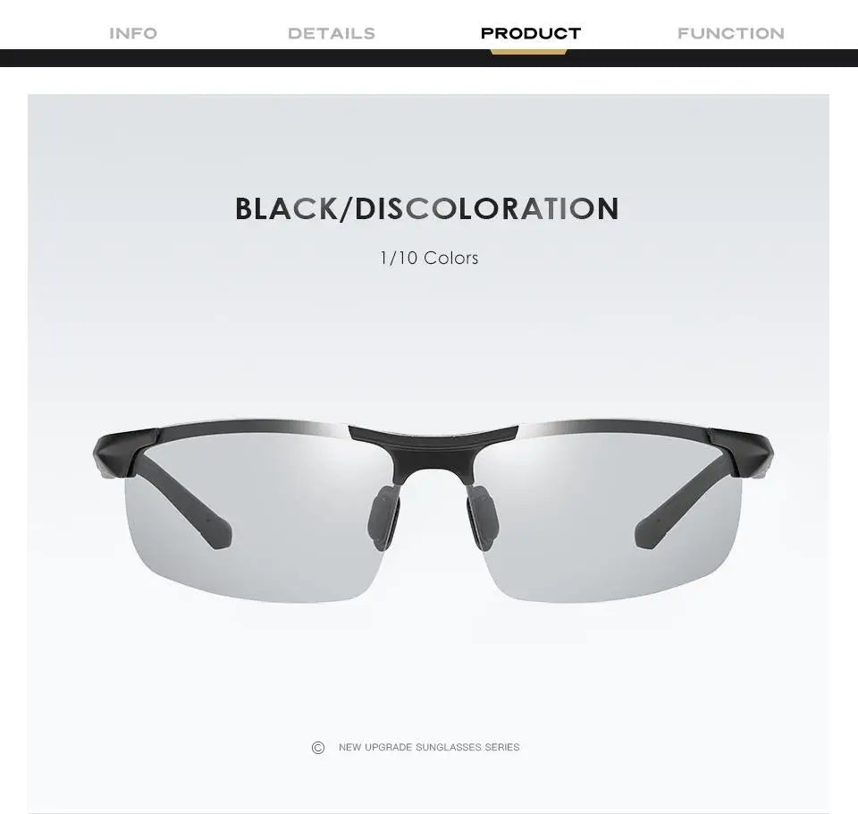 Aluminum Photochromic Polarized UV400 Day Night Driving Sunglasses for Men Women