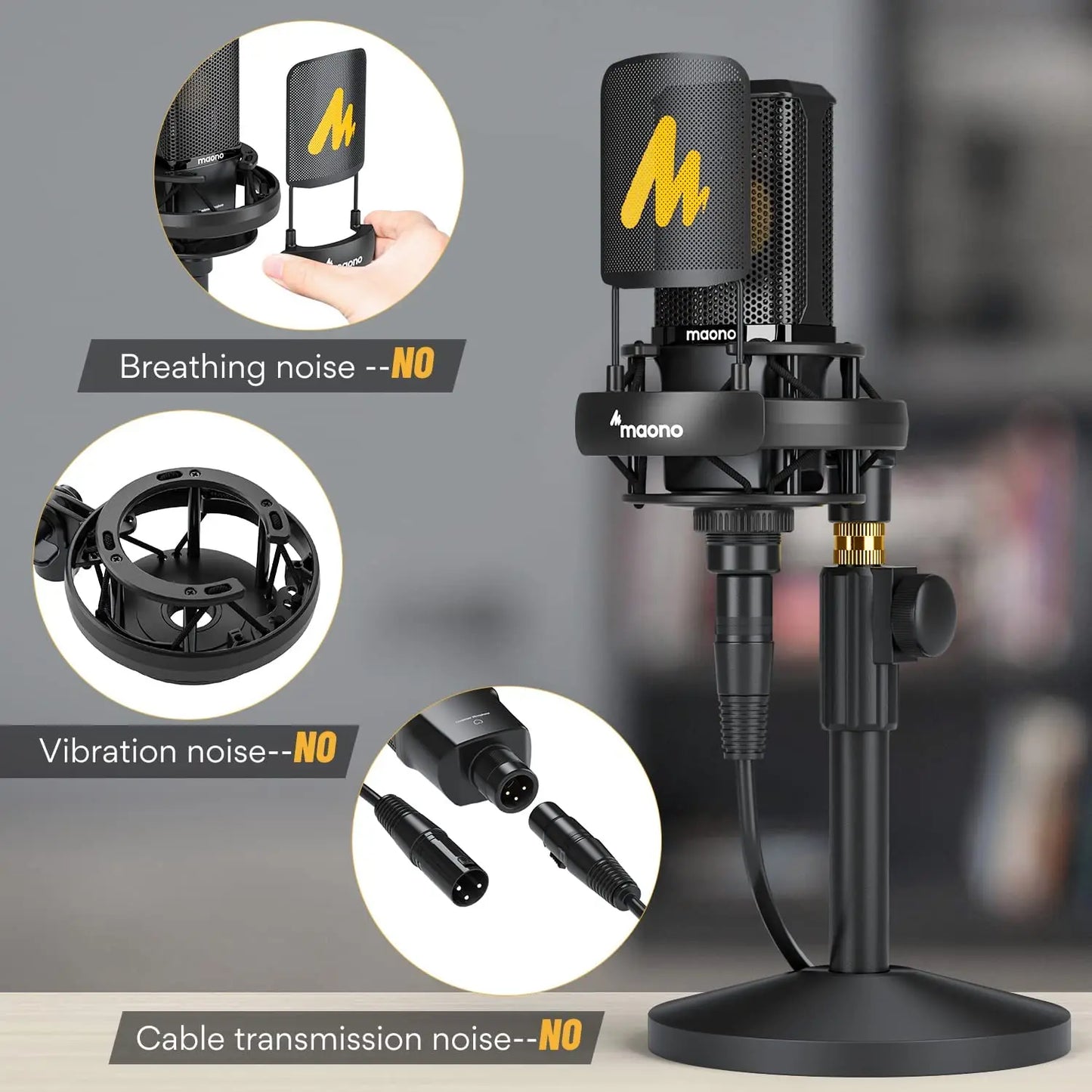 XLR Large Diaphragm Condenser Microphone for Studio Recording Podcasting and Streaming