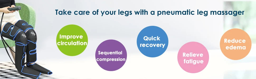 USB Foot air pressure leg massager promotes blood circulation, body massager, muscle relaxation, lymphatic drainage device 360°