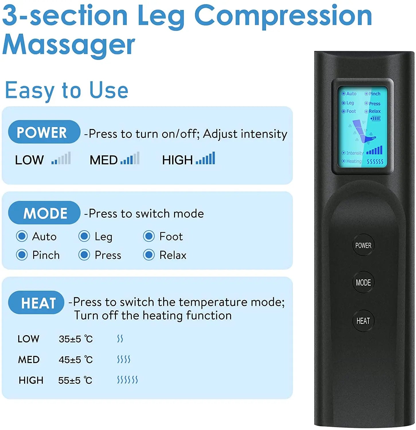 USB Foot air pressure leg massager promotes blood circulation, body massager, muscle relaxation, lymphatic drainage device 360°