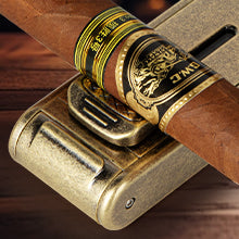 Leather Cigar Humidor with Cigar Lighter,Built-in Straight Cigar Cutter and Cigar Punch,Humidifier and Cedar Tray