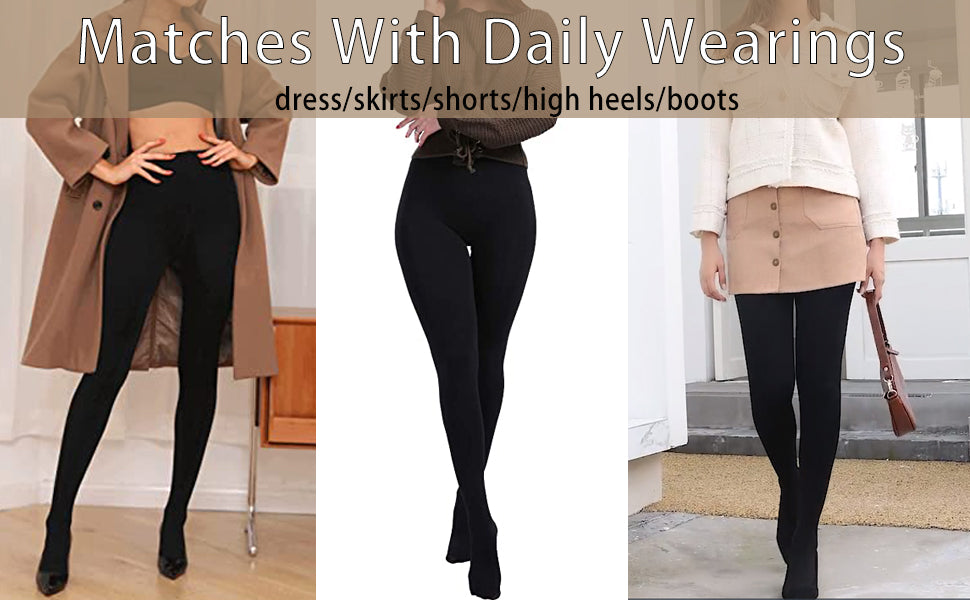 Woman Thermal Stockings Translucent Fleece Leggings Pantyhose Slim Winter Warm Thick Velvet  Streetwear Pants